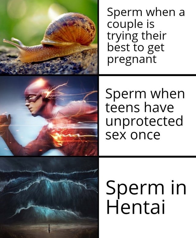 photo caption - Sperm when a couple is trying their best to get pregnant Sperm when teens have unprotected sex once Sperm in Hentai