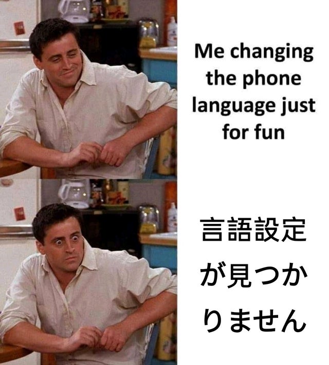 photo caption - Me changing the phone language just for fun