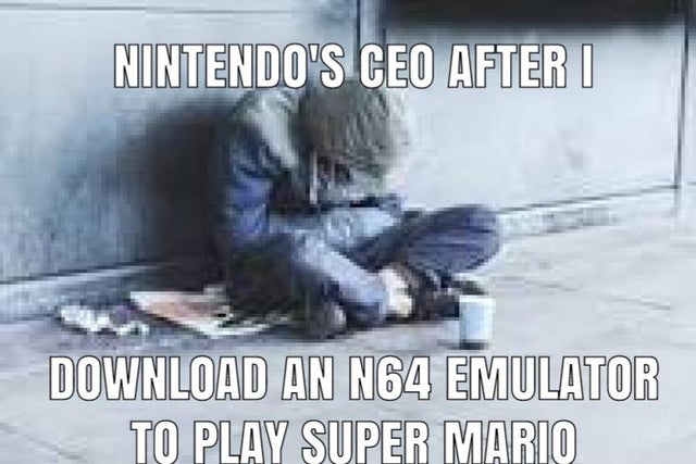 homeless royalty free - Nintendo'S Ceo After I Download An N64 Emulator To Play Super Mario