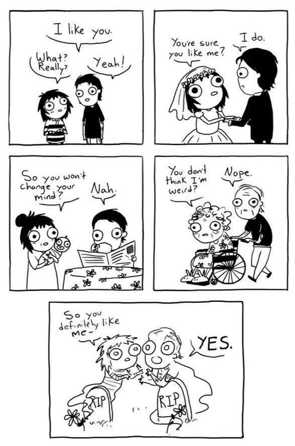 sarah andersen comics - I you. I do. You're sure you me? What? Really? Yeah! Para Sa You don't think I'm So you won't change your mind? Nope. . Nah. weird? So you definitely me Yes Silp Rip