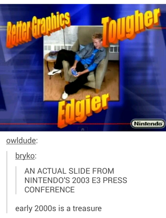games - Matter Graphics fougher Ti Edgier Nintendo owldude bryko An Actual Slide From Nintendo'S 2003 E3 Press Conference early 2000s is a treasure