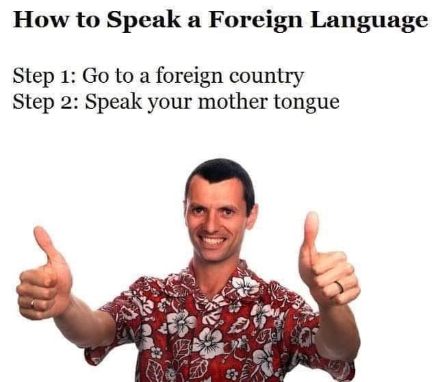 Foreign language - How to Speak a Foreign Language Step 1 Go to a foreign country Step 2 Speak your mother tongue