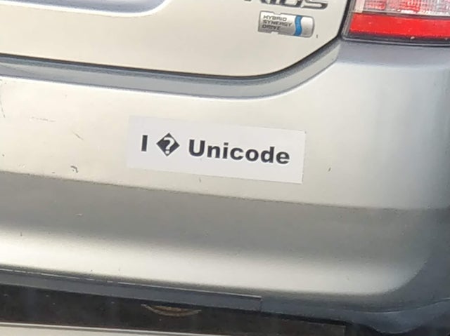 unicode bumper sticker - I Unicode