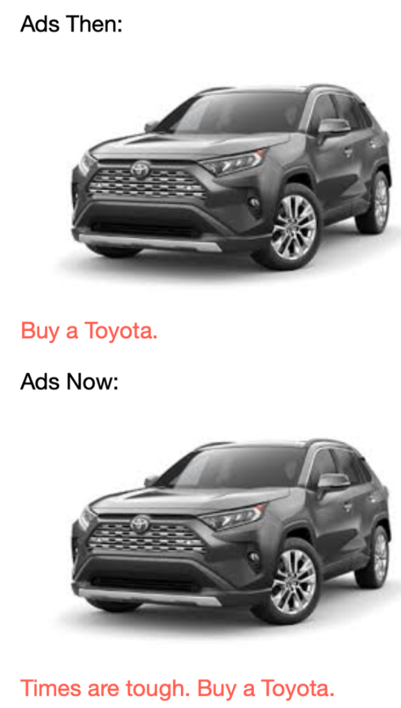 toyota car - Ads Then Buy a Toyota Ads Now Times are tough. Buy a Toyota.