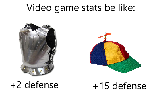 Video game - Video game stats be 2 defense 15 defense