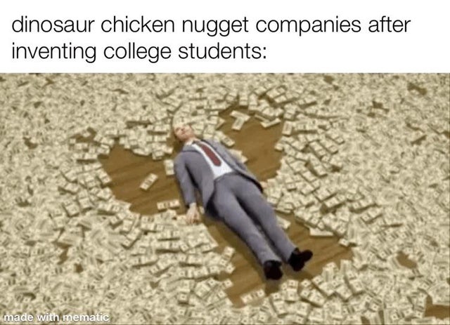 money angel gif - dinosaur chicken nugget companies after inventing college students made with mematic