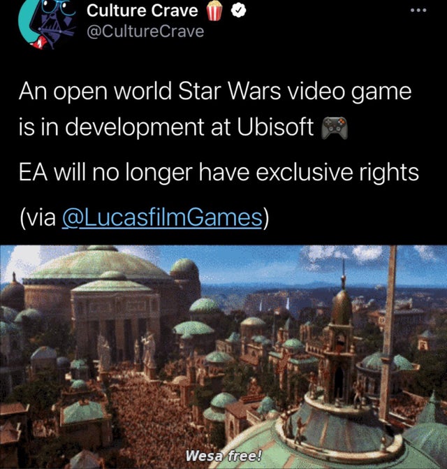 star wars naboo - Culture Crave An open world Star Wars video game is in development at Ubisoft Ea will no longer have exclusive rights via A Wesa free!
