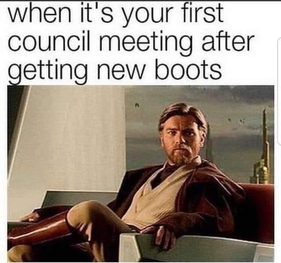 obi wan kenobi - when it's your first council meeting after getting new boots