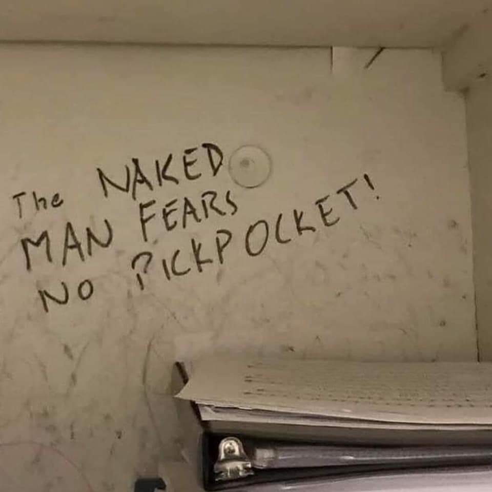 wall - No Pickpocket! The Naked Man Fears