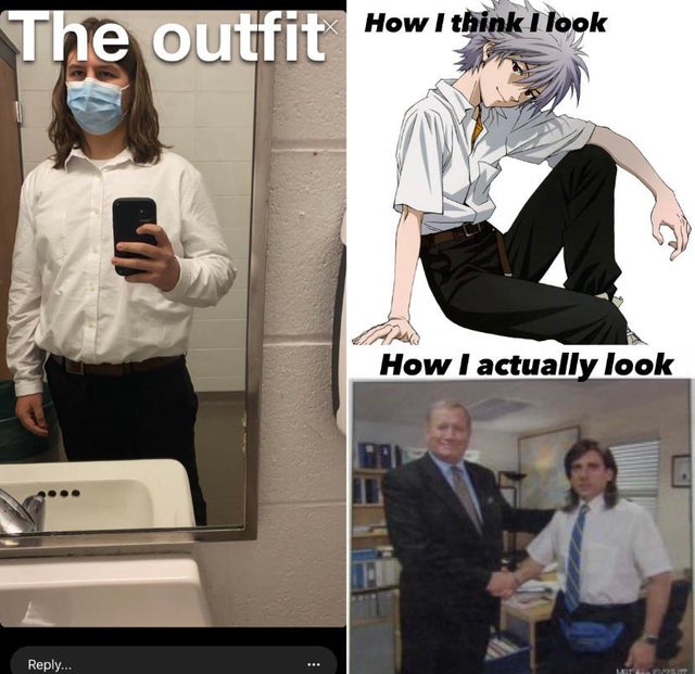 office handshake meme generator - How I think I look The outfit How I actually look ...