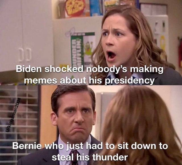 Cheezburger, Inc. - In Under Dd Biden shocked nobody's making memes about his presidency Ukingaman 2004 Bernie who just had to sit down to steal his thunder