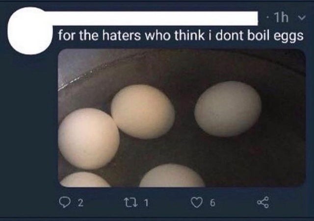 haters who think i don t boil eggs - 1h for the haters who think i dont boil eggs 02 121 6
