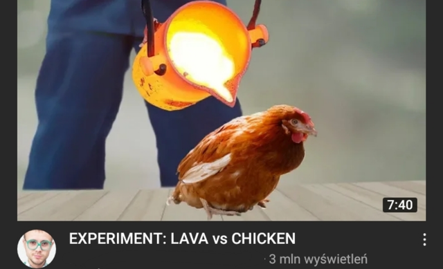 Chicken - Experiment Lava vs Chicken 3 mln wywietle