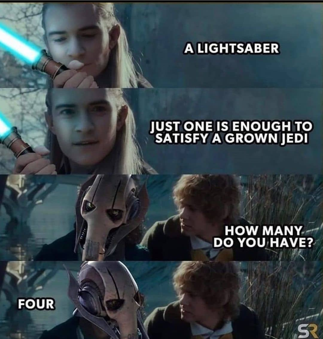 Jedi - A Lightsaber Just One Is Enough To Satisfy A Grown Jedi How Many Do You Have? Four S