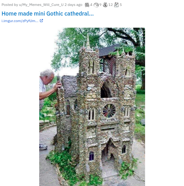castle fairy garden - 12 Posted by uMy_Memes_will_Cure_u2 days ago 49 Home made mini Gothic cathedral... L.imgur.comzPytUm...