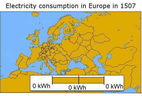 electricity consumption 1507 - Electricity consumption in Europe in 1507 O kWh 0 kWh O kWh