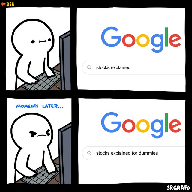 google search meme template - Google a stocks explained Moments Later... Google a stocks explained for dummies Srgrafo