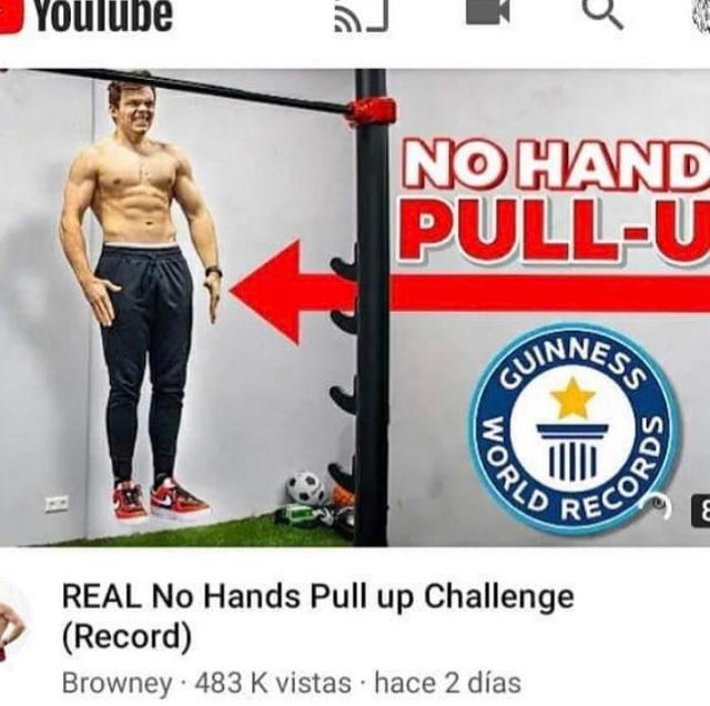 no hands pull up - Youlube No Hand PullU Quinness World E Real No Hands Pull up Challenge Record Browney 483 K vistas hace 2 das