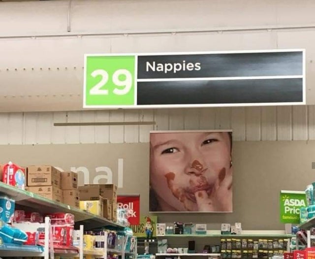 supermarket - Nappies 29 mal Asda Pric Roll Ck Urs