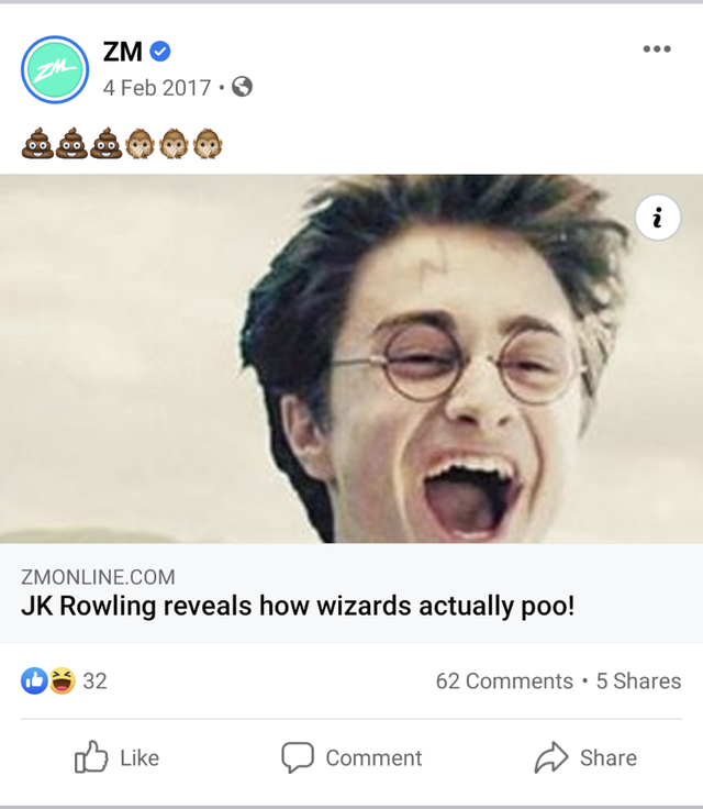 head - zu Zm . 00 00 00 i Zmonline.Com Jk Rowling reveals how wizards actually poo! 32 62 5 Comment