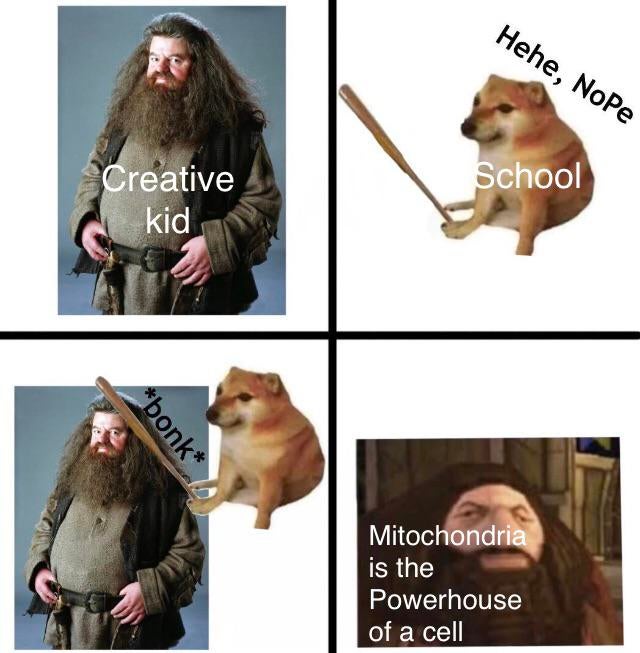 hagrid - Hehe, Nope School Creative kid bonk Mitochondria is the Powerhouse of a cell