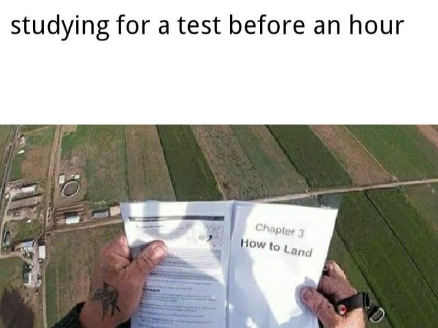 grass - studying for a test before an hour Chapter 3 How to Land