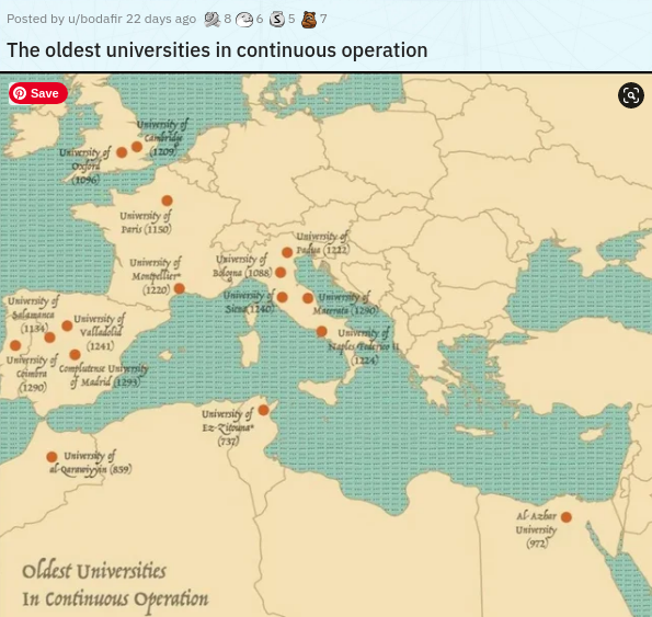 Map - Posted by ubodafir 22 days ago @$$ 37 The oldest universities in continuous operation Save Che 11 w Unity M Usiwe 105 Unity Vala Un Nyl more Computer Mardan I Unway leenmyje 2 Afber wie w oldest Universities In continuous Operation