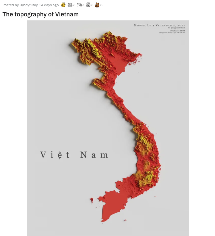 vietnam outline - Posted by uboytutoy 14 days ago 63 36 36 The topography of Vietnam Miguel Luis Valenzuela, 2021 Die Srt V i t N a m