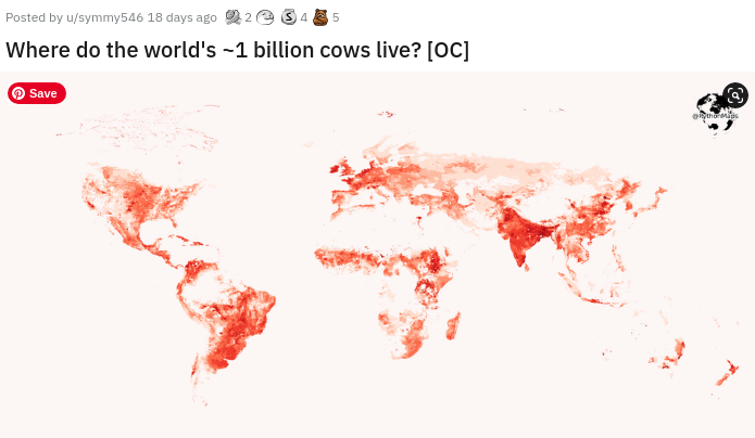 world cow population - Posted by usymmy546 18 days ago 2545 Where do the world's 1 billion cows live? Oc Save thomas