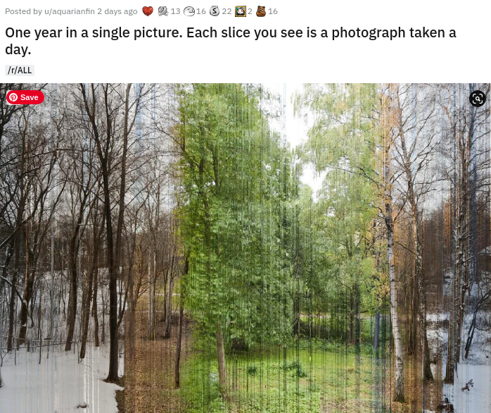nature meme - Posted by ufaquariantin 2 days ago 1316 $ 226326 One year in a single picture. Each slice you see is a photograph taken a day. tAll Save