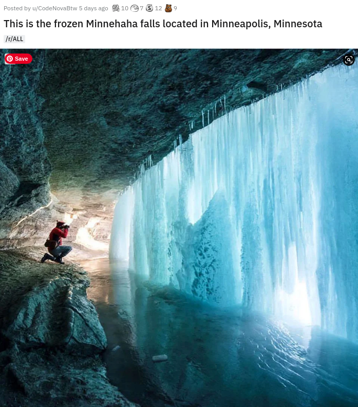 minnehaha falls - Posted by wCodation Sys ago 107 $12 This is the frozen Minnehaha falls located in Minneapolis, Minnesota InAll Save