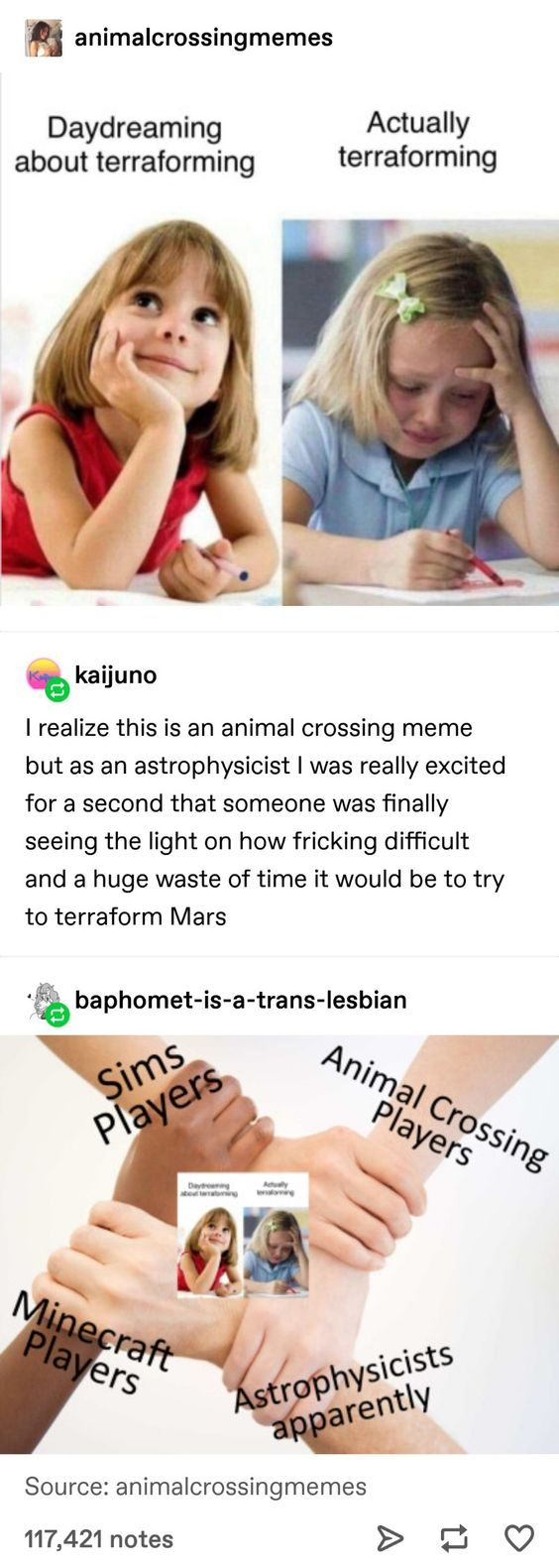 thinking about terraforming meme - animalcrossingmemes Daydreaming about terraforming Actually terraforming kaljuno I realize this is an animal Crossing meme but as an astrophysicist I was really excited for a second that someone was finally seeing the li