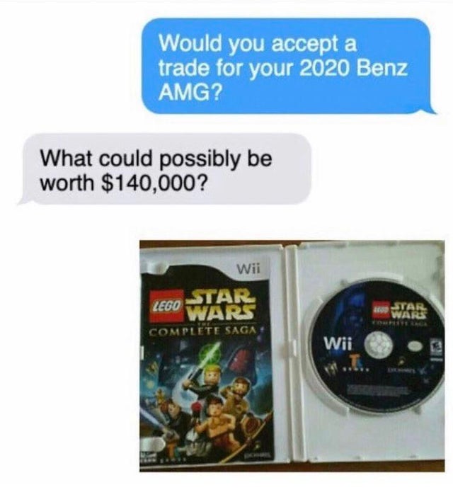 lego star wars - Would you accept a trade for your 2020 Benz Amg? What could possibly be worth $140,000? Wii Star Lego Wars Complete Saga Tar Wars Wii T.