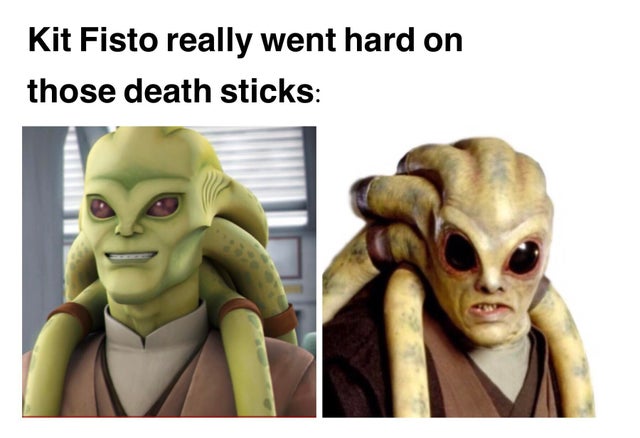 Kit Fisto really went hard on those death sticks