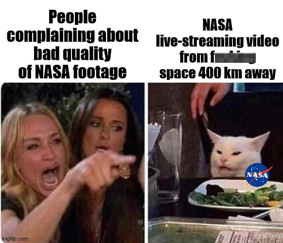 lee min ho meme - People Nasa complaining about livestreaming video bad quality from fi of Nasa footage space 400 km away Nasa imgflip.com