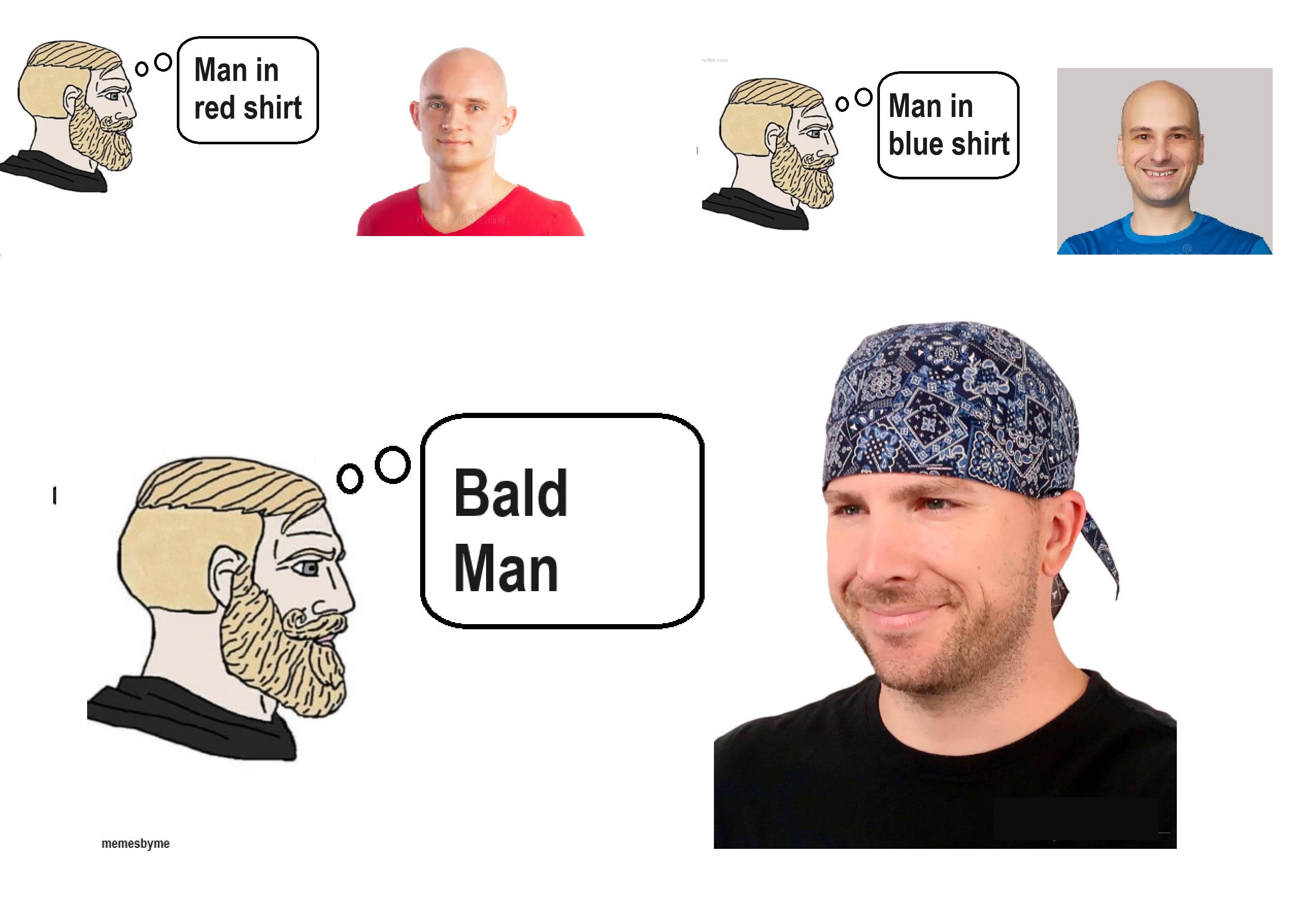 Wearing a Bandana is like wearing a "I'm bald" billboard