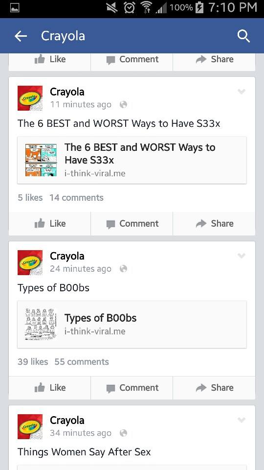 Crayola's Facebook Page Gets Hacked