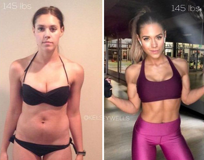 kelsey wells transformation - 145 lbs 145 lbs Okel Tywells