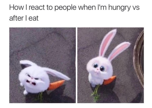 memes - react to people when im hungry - How I react to people when I'm hungry vs after leat