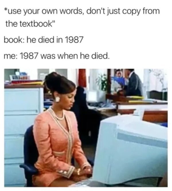 memes - he died in 1987 1987 was when he died - use your own words, don't just copy from the textbook