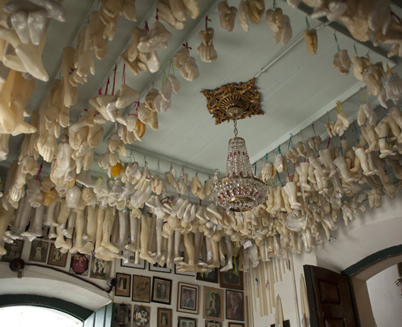 The Church of Nossa Senhora do Bom Fin, Brazil

This Baroque church in Salvador, Bahia is filled with wax casts of body parts. Sick church goers pay to have plaster casts made of specific body parts they’d like cured, which are then hung up on the church walls.