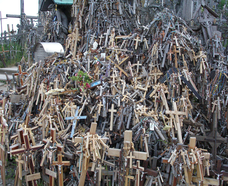 Hill of Crosses, Lithuania

You can try to find a place on earth that has more crucifixes than the Hill of Crosses in Lithuania, but you’ll have a hard time seeking one out, because there is a serious amount of crosses in this place. Though local authorities have tried to knock this place down several times, locals continue to build it up again.
