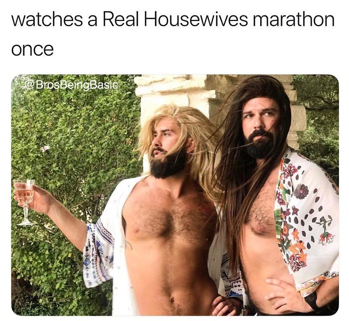 beard - watches a Real Housewives marathon once o BrosBeingBasic