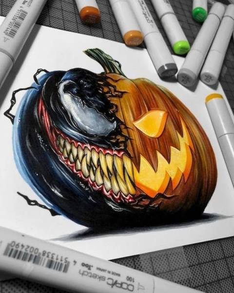 venom pumpkin drawing - Dorc sketch 100 w Too 6 511338002490