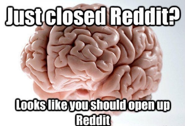 memes - scumbag brain - Just closed Reddit? Looks you should open up Reddit
