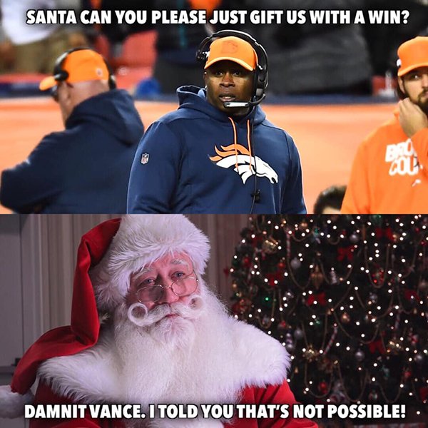 photo caption - Santa Can You Please Just Gift Us With A Win? Damnit Vance. I Told You That'S Not Possible! .