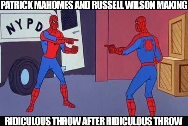 spider man you - Patrick Mahomes And Russell Wilson Making Nypa Ridiculous Throw After Ridiculous Throw