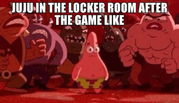 patrick star surrounded meme - Juju In The Locker Room After The Game ou.