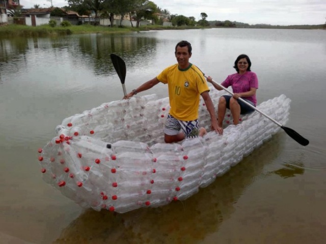 boat made of plastic bottles