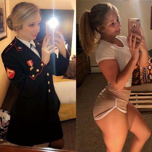 hot girls in and without uniform